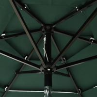 VidaXL Parasol 3-laags met aluminium paal 2 m groen - thumbnail