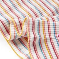 Kindershirt met lange mouwen lage col 128 gestreept ecru - thumbnail
