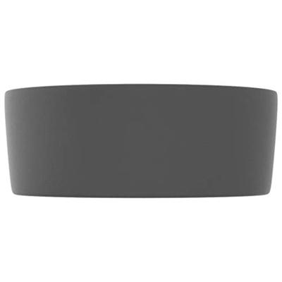 VidaXL Wastafel rond 40x15 cm keramiek mat donkergrijs