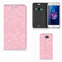 Huawei Y5 2 | Y6 Compact Smart Cover White Flowers - thumbnail