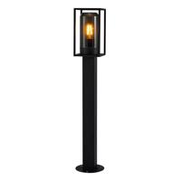 Tuinlamp staand zwart met smokeglas & E27 &apos;Griffin&apos; 80cm - thumbnail