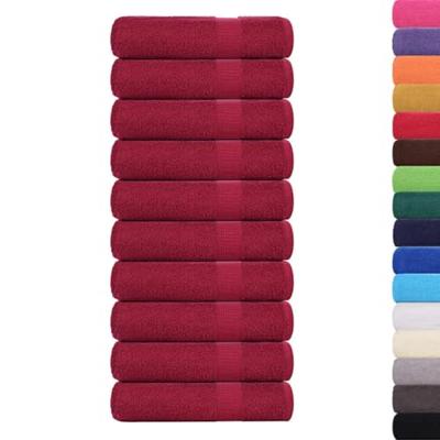 VidaXL Badhanddoeken 10 st 100x150cm 360 g/m² 100% katoen bordeauxrood