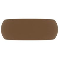 VidaXL Wastafel rond 40x15 cm keramiek matcrème - thumbnail