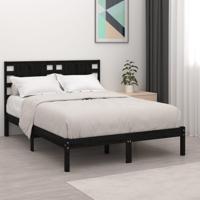 Bedframe massief grenenhout zwart 140x190 cm - thumbnail