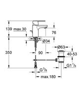 Wastafelkraan GROHE Get met Waste Chroom - thumbnail