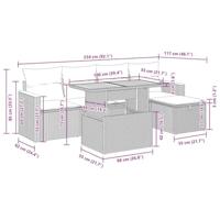 6-delige Loungeset met kussens poly rattan beige - thumbnail