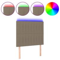 Hoofdbord LED 80x5x118/128 cm stof taupe - thumbnail