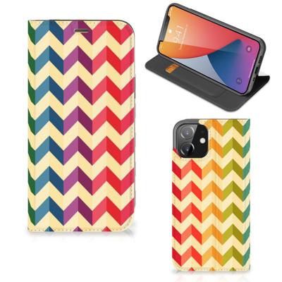 iPhone 12 | iPhone 12 Pro | Hoesje met Magneet | Zigzag Multi Color iPhone 12 | iPhone 12 Pro | Hoesje met Magneet | Zigzag Multi Color