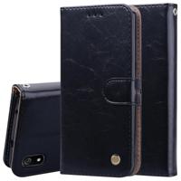 Business stijl olie Wax textuur horizontale Flip lederen case voor Xiaomi Redmi 7A met houder & kaartsleuven & portemonnee (zwart) - thumbnail