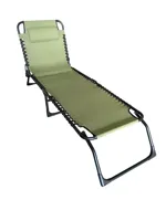 Ligbed Bahia Aluminium Groen met kussen van Vita - thumbnail