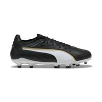 PUMA King 20 Ultimate Gras Voetbalschoenen (FG) Zwart Wit Goud - thumbnail