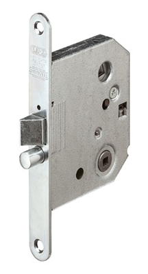 Lips 2133 Toilet/badkamerdeurslot | DM55mm | WC57mm | voorplaat staal gelakt 18x153mm afgerond | knopas vierkant 5mm | sluitplaat SPT2131S | DR