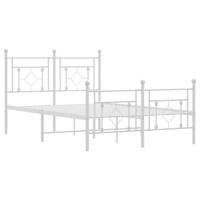 Bedframe met hoofd- en voeteneinde metaal wit 120 x 190 cm - thumbnail