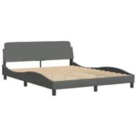 Bedframe zonder matras stof donkergrijs 160x200 cm - thumbnail