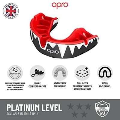 Opro 791001 UFC Platinum Elite Fit Mouthguard - Red-Silver-Black - SR