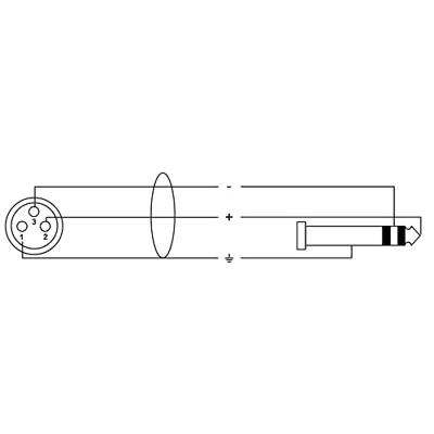 Cordial CFM 1,5 FV XLR Verbindingskabel [1x XLR-bus - 1x Jackplug male 6,3 mm] 1.50 m Zwart