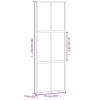 Schuifdeur 76x205 cm gehard glas en aluminium zwart - thumbnail
