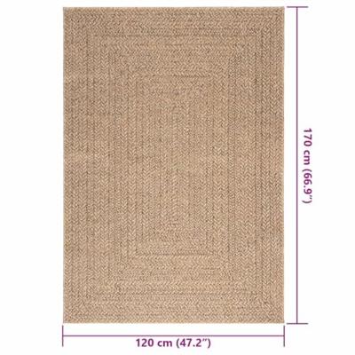 VidaXL Vloerkleed zizur binnen en buiten 120x170 cm jute look - thumbnail
