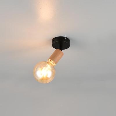 Trio PlafondlampLamego zwart met hout - R86681035