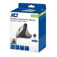 ACT Connectivity Draadloze Ergonomische Muis met Bluetooth en USB-C/USB-A - thumbnail