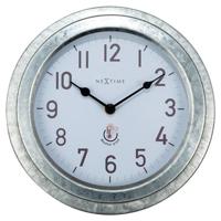 Weerbestendige buitenwandklok - 22 cm - metaal - gegalvaniseerd - klaproos - thumbnail