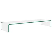 TV-meubel/monitorverhoger transparant 100x30x13 cm glas - thumbnail