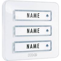 m-e modern-electronics KTA-3 W Belplaat Met naambord 3-voudig Wit 12 V/1 A - thumbnail