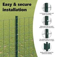 VidaXL Hek met paal groen 1,5 x 10 m staal en pvc - thumbnail