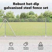 VidaXL Afrasteringspaal zilver 25 x 1 m (19 x 19 mm gaas) staal - thumbnail