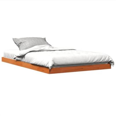 Bedframe massief grenenhout wasbruin 120x200 cm