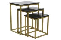 Set van 3 tafels DKD Home Decor Zwart Gouden 50 x 35 x 60 cm - thumbnail