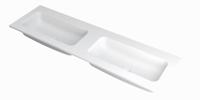 INK Wastafel Faktor polystone dubbel zonder kraangaten 160 cm x 45 cm x 1,5 cm Mat wit 3407240 - thumbnail