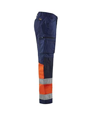 Blåkläder Werkbroek met stretch High-Vis 15511811 | Marineblauw/Oranje | Maat 48 - 7330509662946