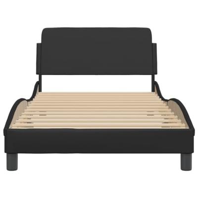Bedframe met hoofdbord kunstleer zwart 100x200 cm Bedframe met hoofdbord kunstleer zwart 100x200 cm