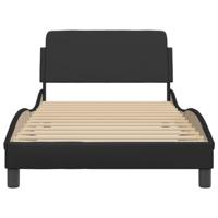 Bedframe met hoofdbord kunstleer zwart 100x200 cm - thumbnail