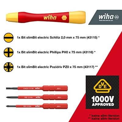Wiha 43167 | Fijnschroevendraaierset | PicoFinish® | slimVario® electric | 4-delig - 43167 - thumbnail