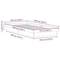 Bedframe LED massief grenenhout wasbruin 75x190 cm - thumbnail