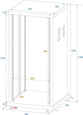 Omnitronic SR-19 19 inch rack 40 HE Staal Incl. wielen Omnitronic SR-19 19 inch rack 40 HE Staal Incl. wielen