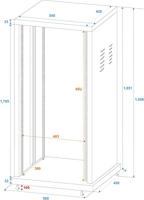 Omnitronic SR-19 19 inch rack 40 HE Staal Incl. wielen - thumbnail
