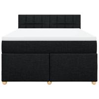 Boxspring met matras stof zwart 160x200 cm - thumbnail