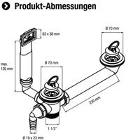 Cornat Sifon + Overloop Spoelbak 6/4 (407) - T354404R - thumbnail