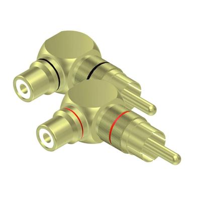 Procab VC215 haakse RCA verloopadapters female-male rood & zwart Procab VC215 haakse RCA verloopadapters female-male rood & zwart