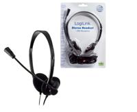 LogiLink Stereo Headset Earphones with Microphone Zwart - thumbnail