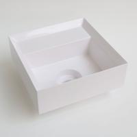 INK Vice Fontein - 27x27x9cm - 0 kraangaten - polystone wit glans 3404210 - thumbnail