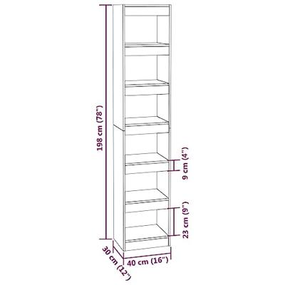 Boekenkast/kamerscherm 40x30x198 cm gerookt eikenkleurig