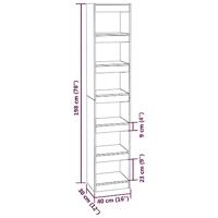 Boekenkast/kamerscherm 40x30x198 cm gerookt eikenkleurig - thumbnail