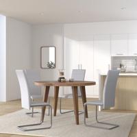 Eetkamerstoelen 4 st kunstleer wit - thumbnail