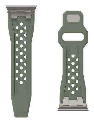 Urban Armor Gear Monarch Horlogeband 42 mm, 44 mm, 45 mm, 46 mm, 49 mm Olijf, Titaan Watch Series 1, Watch Series 2, Watch Series 3, Watch Series 4, Watch