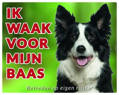 Border Collie Waakbord - Ik waak voor mijn baas