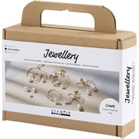 Creativ Company Mini hobbyset sieraden, oorbellen van metaaldraad, verguld, 1 doos - thumbnail